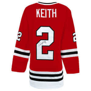 Duncan Keith Signed Red Custom Long Sleeve Hockey Jersey