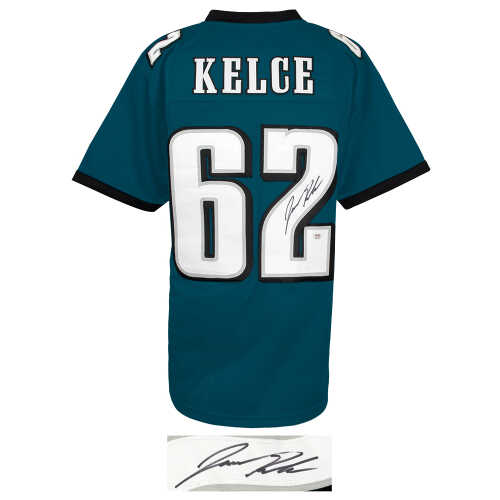 Jason Kelce Signed Green Custom Football Jersey - (PSA) - Image 2