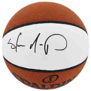 Shawn Kemp Signed Spalding White Panel Full Size Basketball