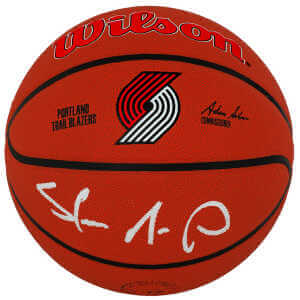 Shawn Kemp Signed Portland Trailblazers Logo Wilson NBA Basketball