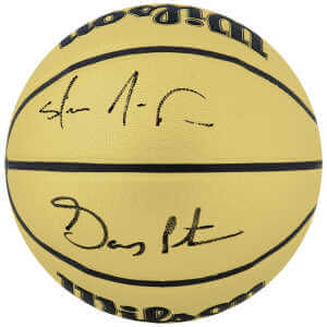 Gary Payton & Shawn Kemp Signed Wilson GOLD NBA Basketball