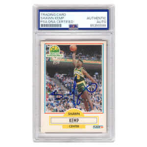 Shawn Kemp Signed Supersonics 1990 Fleer Rookie Basketball Card #178 – (PSA Encapsulated)