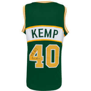 Shawn Kemp Signed Green Custom Basketball Jersey w/Reign Man