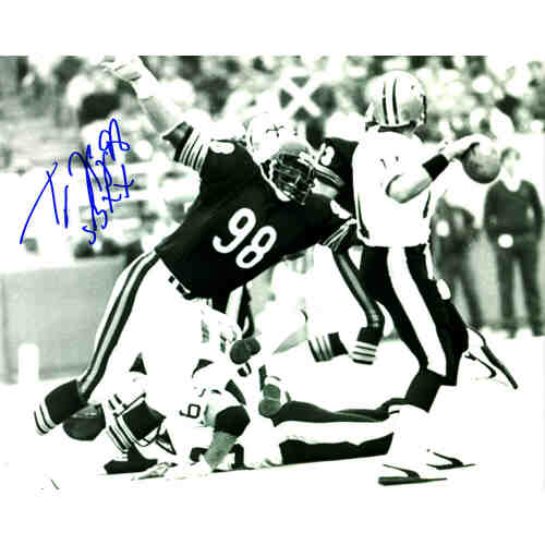 Tyrone Keys Signed Chicago Bears B&W vs Saints 8x10 Photo w/SB XX