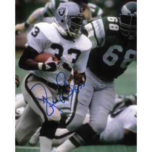 Kenny King Signed Raiders White Jersey vs Eagles 8×10 Photo
