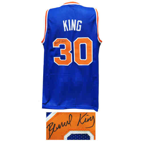 New York Knicks Bernard King Signed Blue Throwback Jersey - Schwartz  Authenticated