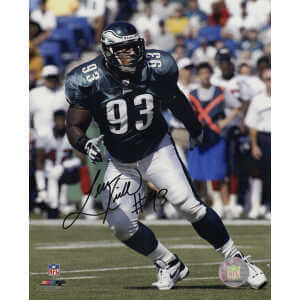 Levon Kirkland Signed Philadelphia Eagles Green Jersey Action 8x10 Photo