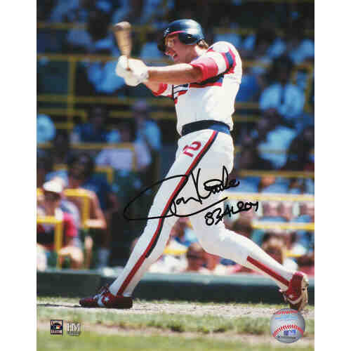 Ron Kittle Signed Chicago White Sox Batting Action 8x10 Photo w/83 AL ROY