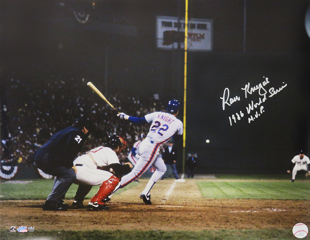 Ray Knight Signed New York Mets 1986 World Series Batting Action 16×20 ...