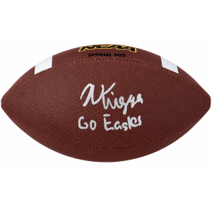 Noah Knigga Signed Wilson NCAA Full Size Football w/Go Eagles