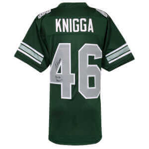 Noah Knigga Signed Green Custom College Football Jersey w/Knigga Please