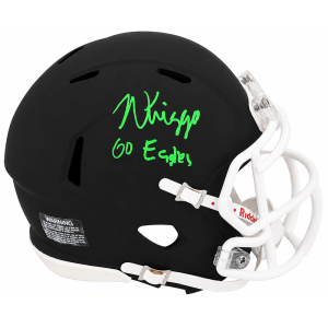 Noah Knigga Signed Black Riddell Black Speed Mini Helmet w/Go Eagles