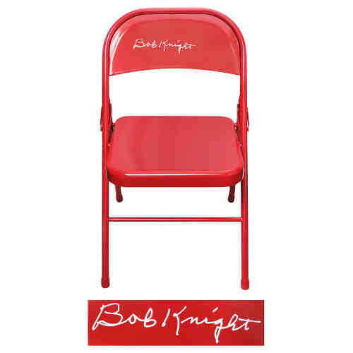 Bobby Knight Signed Full Size Red Metal Folding Chair