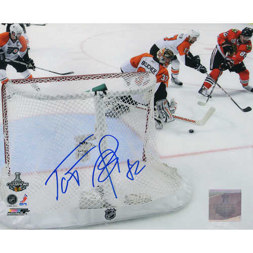 Tomas Kopecky Signed Chicago Blackhawks 2010 Stanley Cup Goal Shot 8x10 Photo