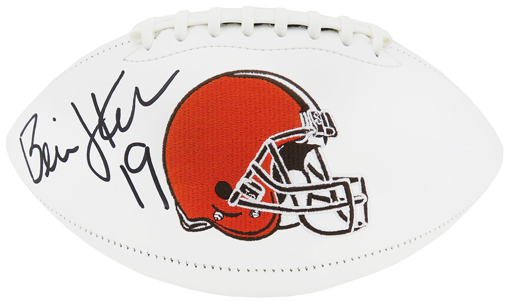 Bernie Kosar Signed Jarden Cleveland Browns Logo White Panel Football