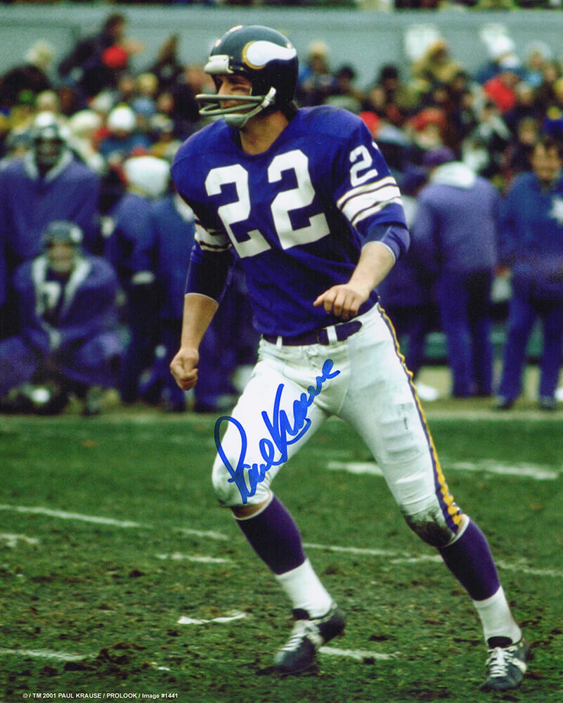 Paul Krause Signed Minnesota Vikings Purple Jersey Action 8×10 Photo –  Schwartz Sports Memorabilia