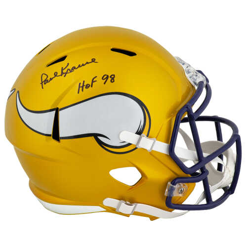 Paul Krause Signed Minnesota Vikings FLASH Riddell Full Size Speed Replica Helmet w/HOF'98