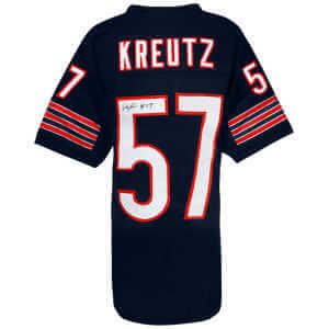 Olin Kreutz Signed Navy Custom Football Jersey