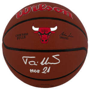 Toni Kukoc Signed Chicago Bulls Logo Wilson Alliance NBA Basketball w/HOF'21