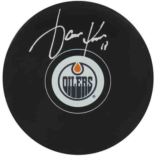 Jari Kurri Signed Edmonton Oilers Team Logo Hockey Puck