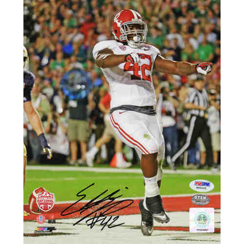 Eddie Lacy Signed Alabama Crimson Tide 2012 National Title Game Endzone Celebration 8x10 Photo (PSA)