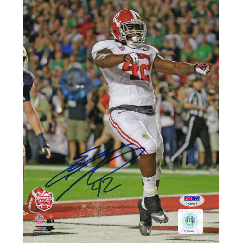 Eddie Lacy Signed Alabama 2012 National Title Game Endzone Celebration 8x10 Photo (In Blue)(PSA)