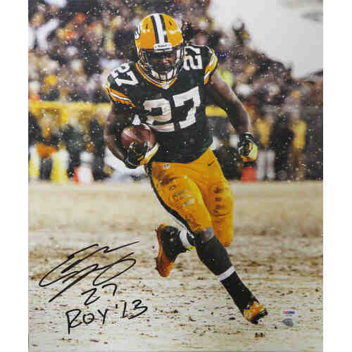 Eddie Lacy Signed Green Bay Packers Snow Game Action 16x20 Photo w/ROY'13 - (PSA)
