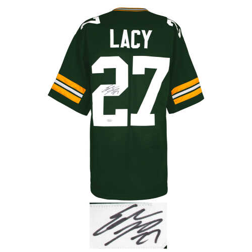 Eddie Lacy Signed Green Custom Football Jersey - (JSA) - Image 2