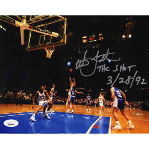 Christian Laettner Signed Duke The Shot Image 8x10 Photo w/The Shot 3-28-92 - (JSA)