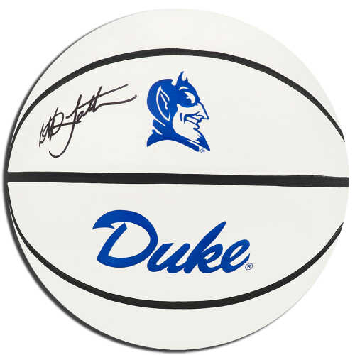 Christian Laettner Signed Duke Blue Devils Rawlings White Logo Basketball