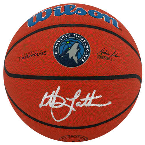 Christian Laettner Signed Wilson Minnesota Timberwolves Logo Full Size NBA Basketball