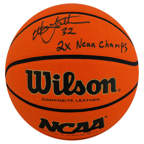 Christian Laettner Signed Wilson NCAA Game Rep Full Size Basketball w/2x NCAA Champs