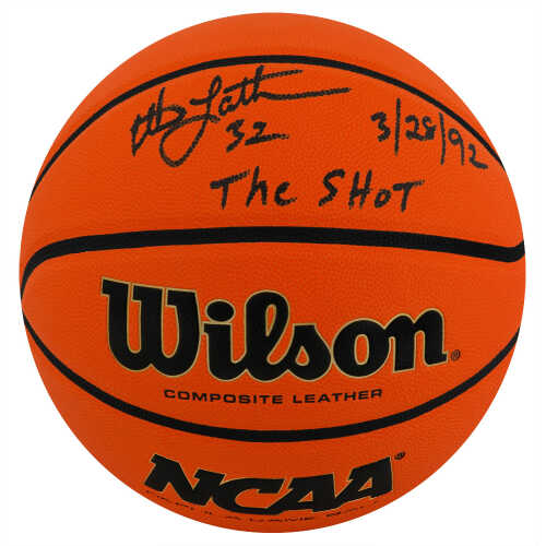 Christian Laettner Signed Wilson NCAA Game Rep Full Size Basketball w/The Shot 3-28-92
