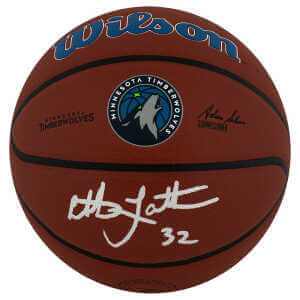 Christian Laettner Signed Minnesota Timberwolves Logo Wilson Alliance NBA Basketball