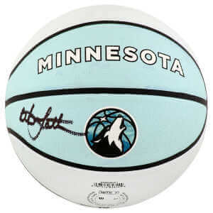 Christian Laettner Signed Wilson Minnesota Timberwolves The City NBA Logo Basketball