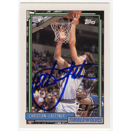 Christian Laettner Signed Minnesota Timberwolves 1992-93 Topps Rookie Basketball Card #334