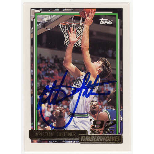 Christian Laettner Signed Minnesota Timberwolves 1992-93 Topps GOLD Rookie Basketball Card #334