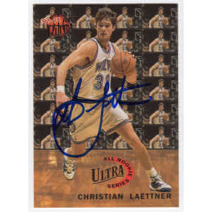 Christian Laettner Signed Minnesota Timberwolves 1992-93 Fleer Ultra Rookie Series Basketball Card #4