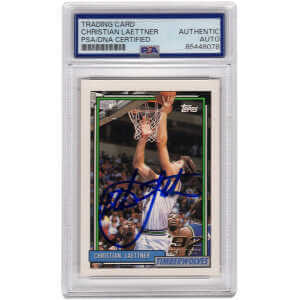 Christian Laettner Signed Timberwolves 1992-93 Topps Rookie Basketball Card #334 - (PSA Encapsulated)