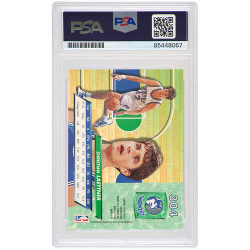 Christian Laettner Signed Timberwolves 1992-93 Fleer Ultra Rookie Basketball Card #304 - (PSA Encapsulated) - Image 2