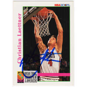 Christian Laettner Signed Team USA Olympics 1992 NBA Hoops Basketball Trading Card #342