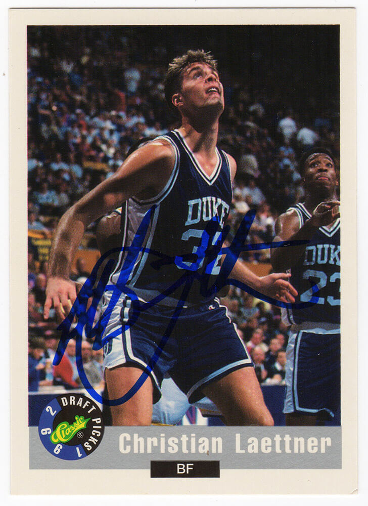 Christian Laettner Signed 1992 Classic Draft Picks Basketball Trading Card #43