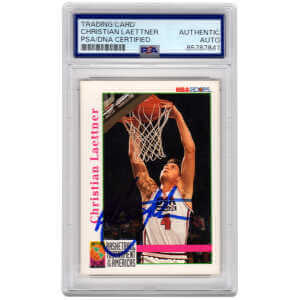 Christian Laettner Signed Team USA Olympics 1992 NBA Hoops Basketball Trading Card #342 - (PSA Encapsulated)