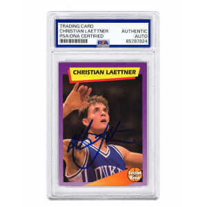 Christian Laettner Signed Basketball Trading Card (Various) - (PSA Encapsulated)