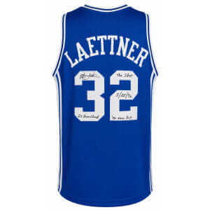 Christian Laettner Signed Blue Custom College Basketball Jersey w/Multiple Inscriptions