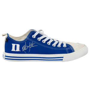 Christian Laettner Signed Duke SKICKS White & Blue Shoe - (Left Foot)