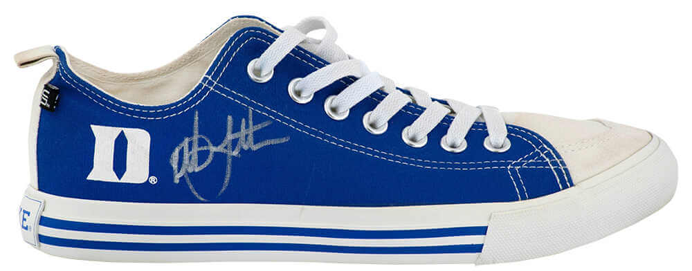 Christian Laettner Signed Duke SKICKS White & Blue Shoe - (Left Foot)