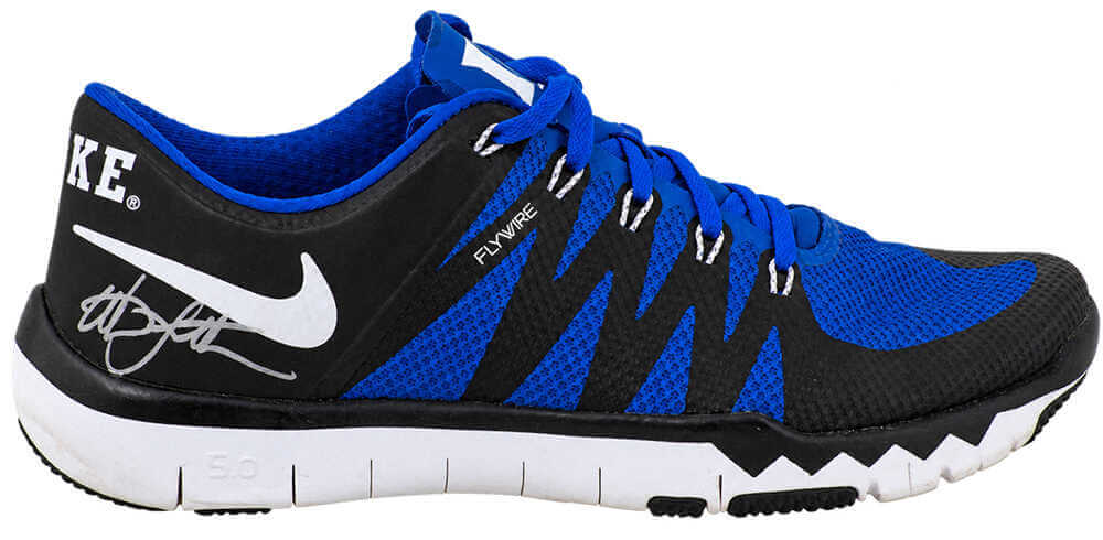 Christian Laettner Signed Duke Nike Flywire Black & Blue Shoe - (Left Foot)