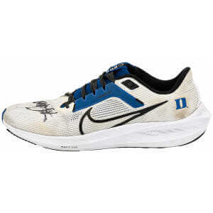 Christian Laettner Signed Duke Nike White & Blue Shoe - (Left Foot)