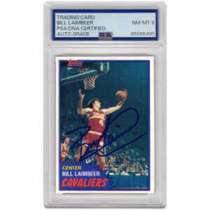Bill Laimbeer Signed Cavaliers 1981 Topps Rookie Basketball Trading Card #74W - (PSA / Auto Grade 8)